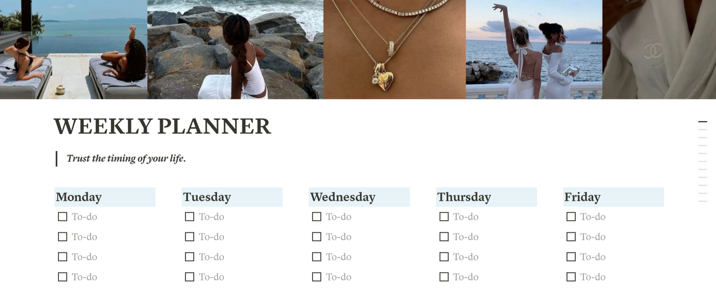 Serenity Weekly Planner